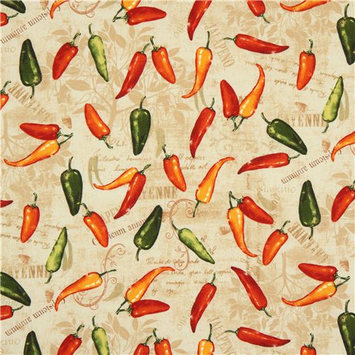 yellow capsicum annuum fabric de Robert Kaufman 2