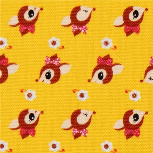 gelber Rehe Kokka Oxfordstoff kawaii aus Japan 1