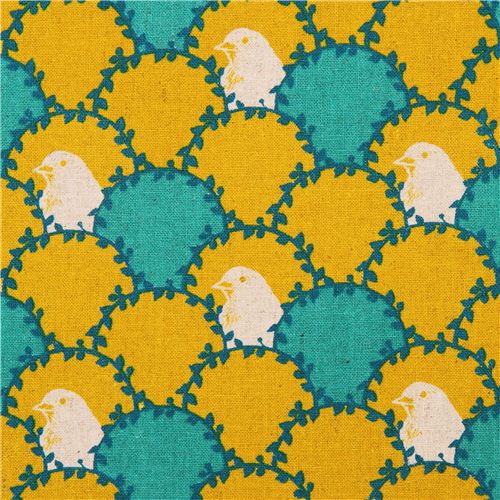 gelber echino arc Canvas Stoff Vogel Welle Fischschuppe Stoff