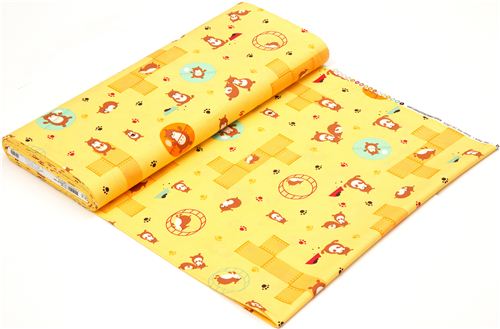 yellow fabric with funny hamsters Realizzato da Robert Kaufman 3