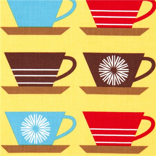 yellow fabric with mugs Realizzato da Robert Kaufman 1