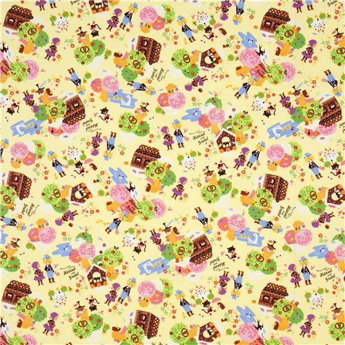 yellow fairy tale oxford fabricHansel & Gretel Kokka 2