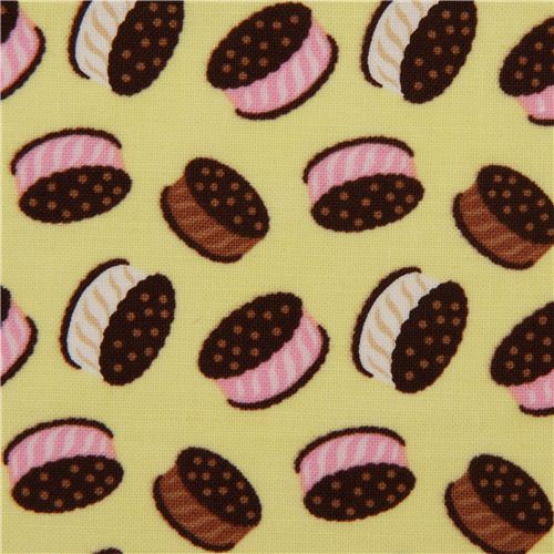 gelber Eiscreme Sandwich Stoff von Timeless Treasures USA Stoff