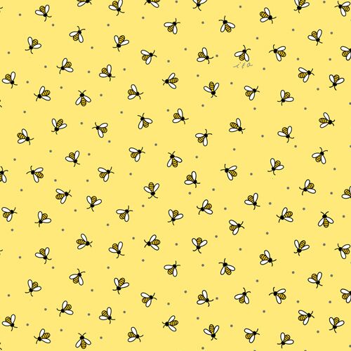 yellow mini bee fabric by QT Fabrics Fabric