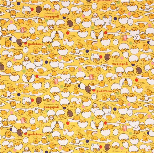 yellow-orange Gudetama egg yoke colorful dot oxford fabric 2