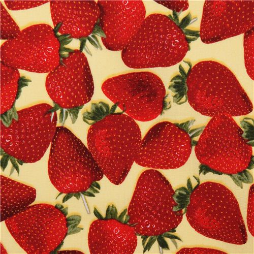 yellow strawberry fabric Fresh Picked Quilting Treasures Fabric