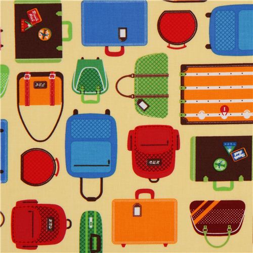 yellow suitcase and travel bag fabric by Robert Kaufman USA Fabric